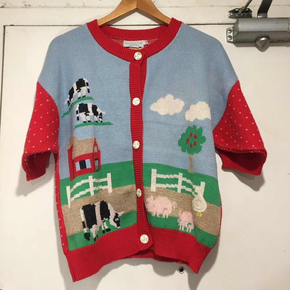 VINTAGE SWEATER LOFT CARDIGAN SWEATER SIZE L